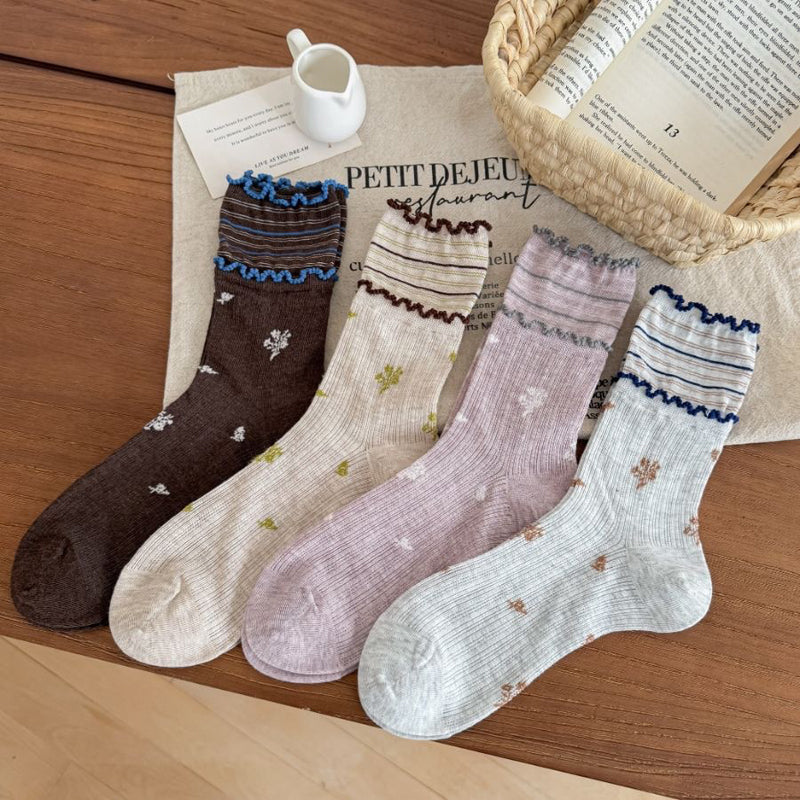 Lässige Socken Mit Blumenmuster