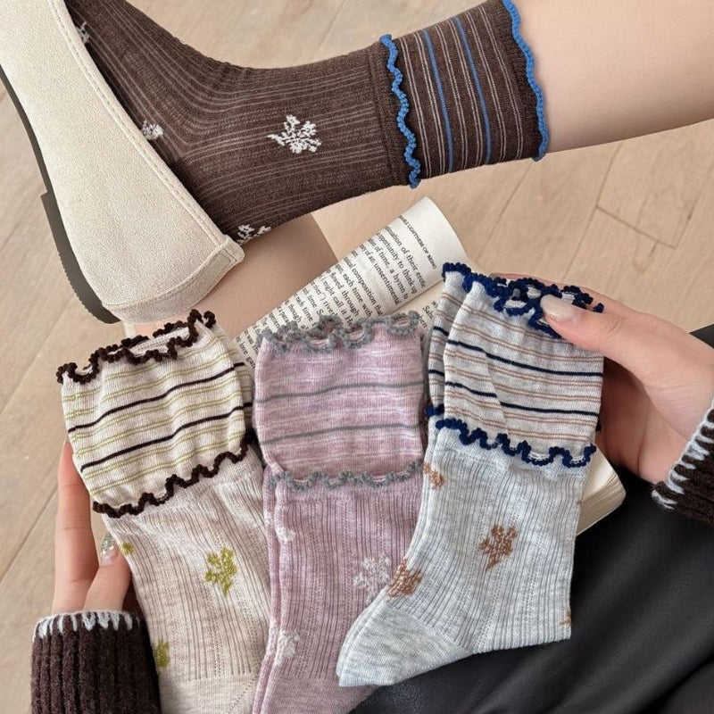Lässige Socken Mit Blumenmuster