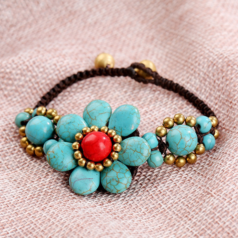 Handgewebtes Blumenarmband