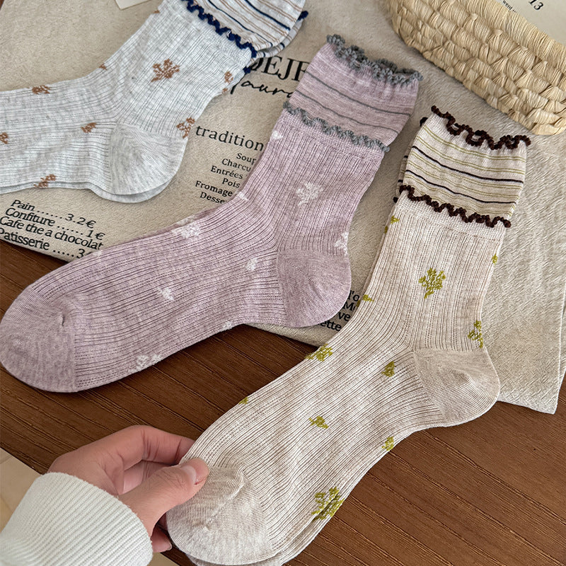 Lässige Socken Mit Blumenmuster