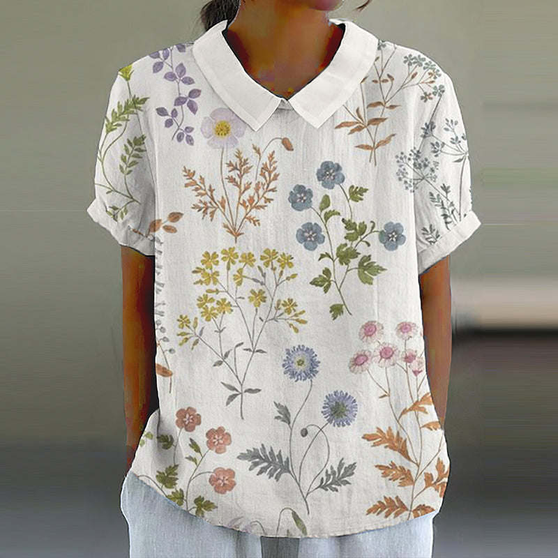 Lässige Bluse Mit Blumendruck