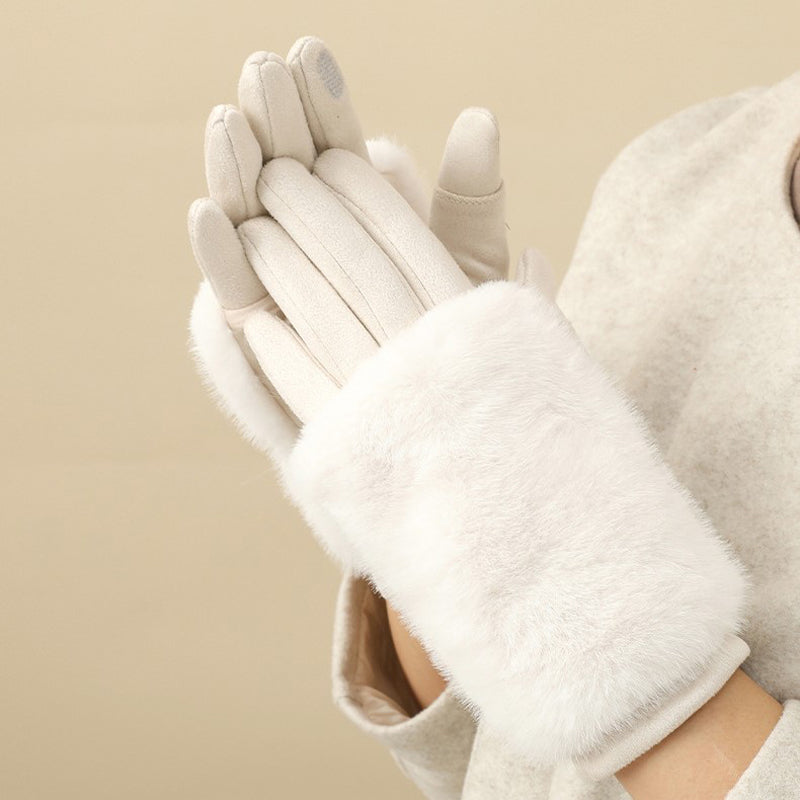 Warme Plüschhandschuhe