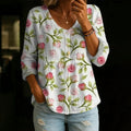 【Lange Ärmel】Vintage-Bluse Mit Blumenmuster
