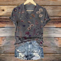Vintage-T-Shirt Mit Blumendruck