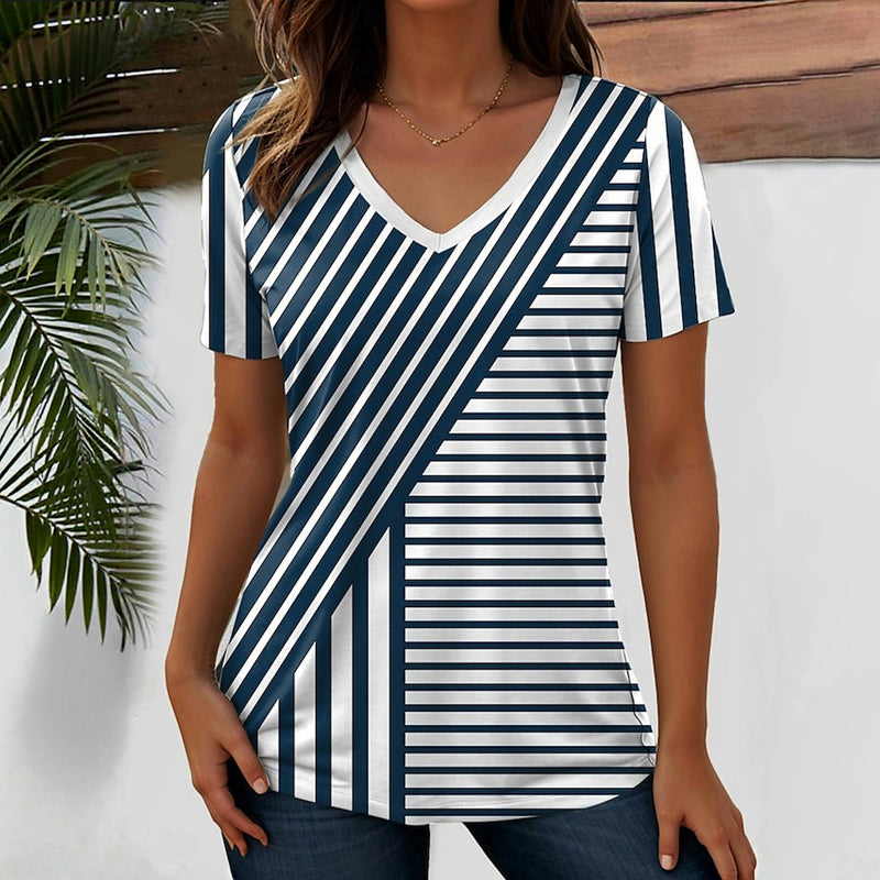 Lässiges Gestreiftes T-Shirt