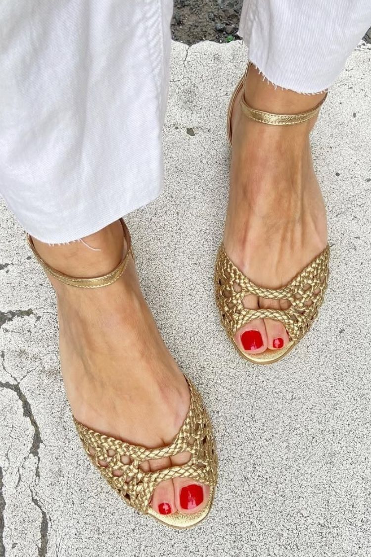 Isadora | Sandali Intrecciati Dorati