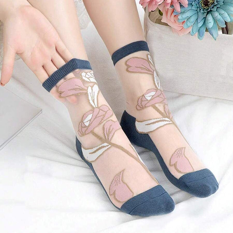 Atmungsaktive Blumensocken