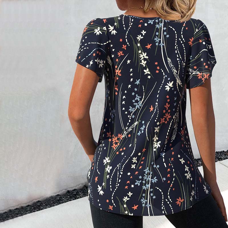 Vintage Bluse Mit Blumendruck