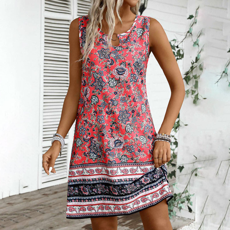 Vintage-Kleid Mit Ethno-Print