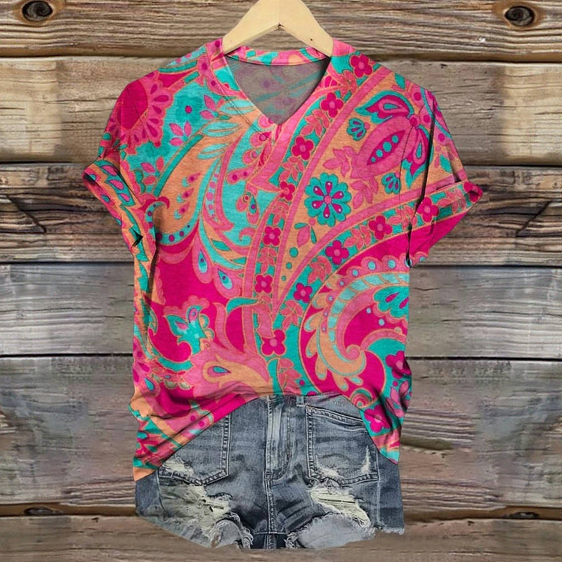Vintage-T-Shirt Mit Blumendruck