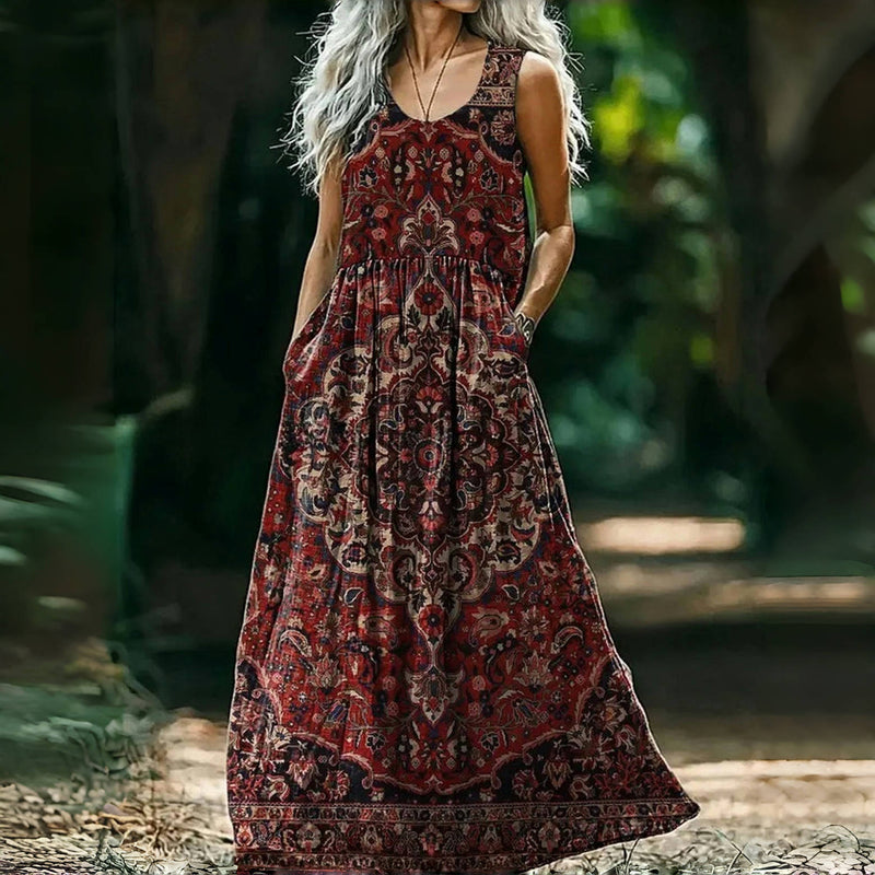 Vintage-Kleid Mit Ethno-Print