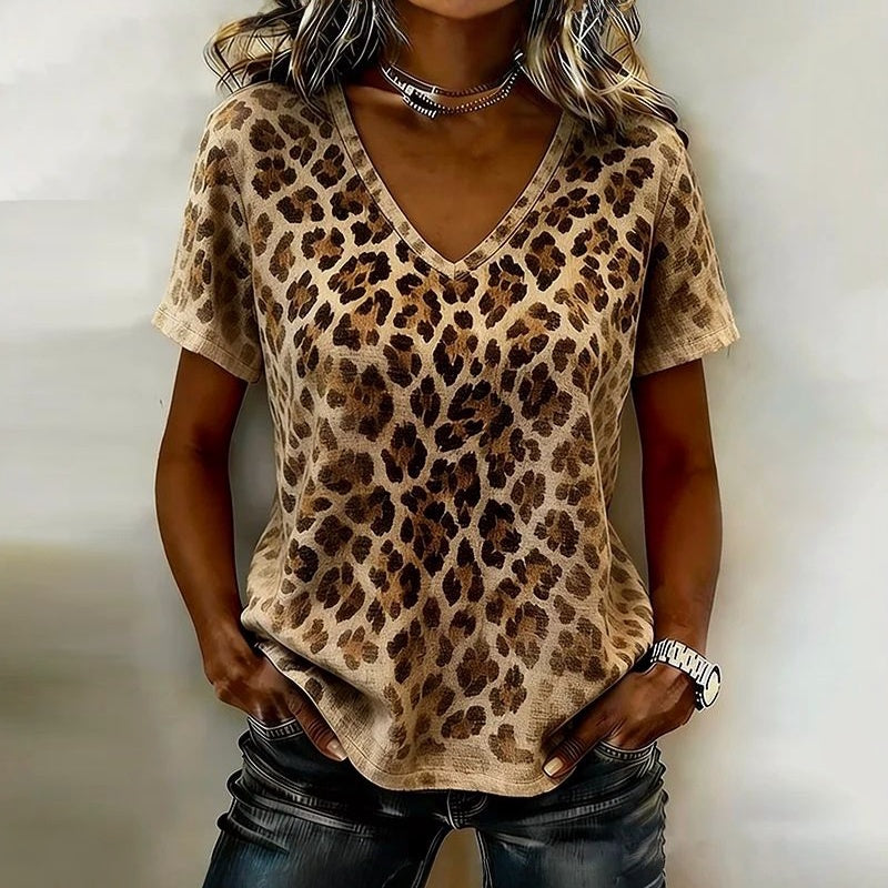 Vintage T-Shirt Mit Leopardenmuster