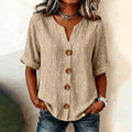 Vintage-Bluse Mit Blattmuster