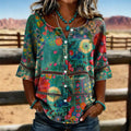 Vintage-Bluse Mit Blumenmuster