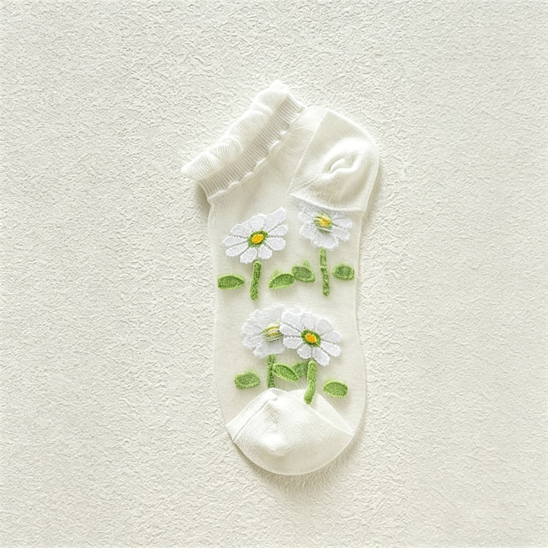 Atmungsaktive Socken Mit Blumenmuster