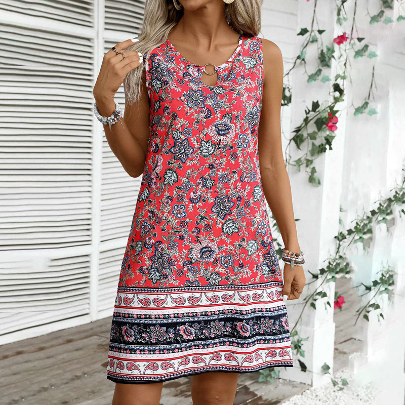 Vintage-Kleid Mit Ethno-Print
