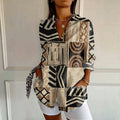 Vintage-Bluse Mit Abstraktem Druck