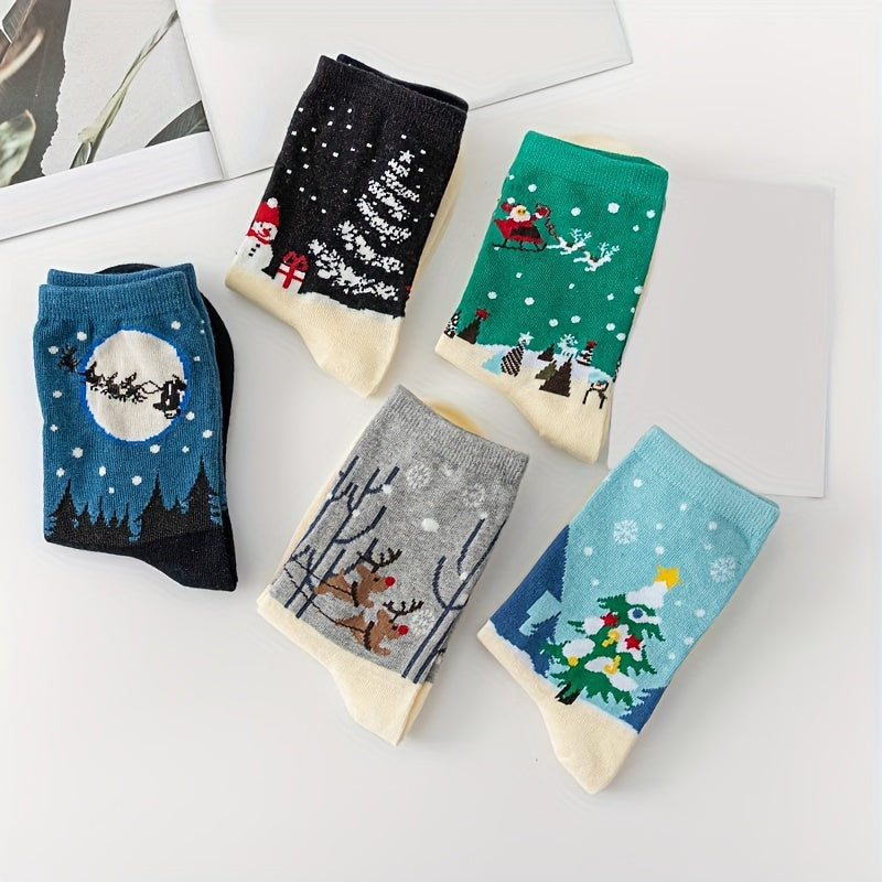 Packung Mit 5 Paar Weihnachtssocken