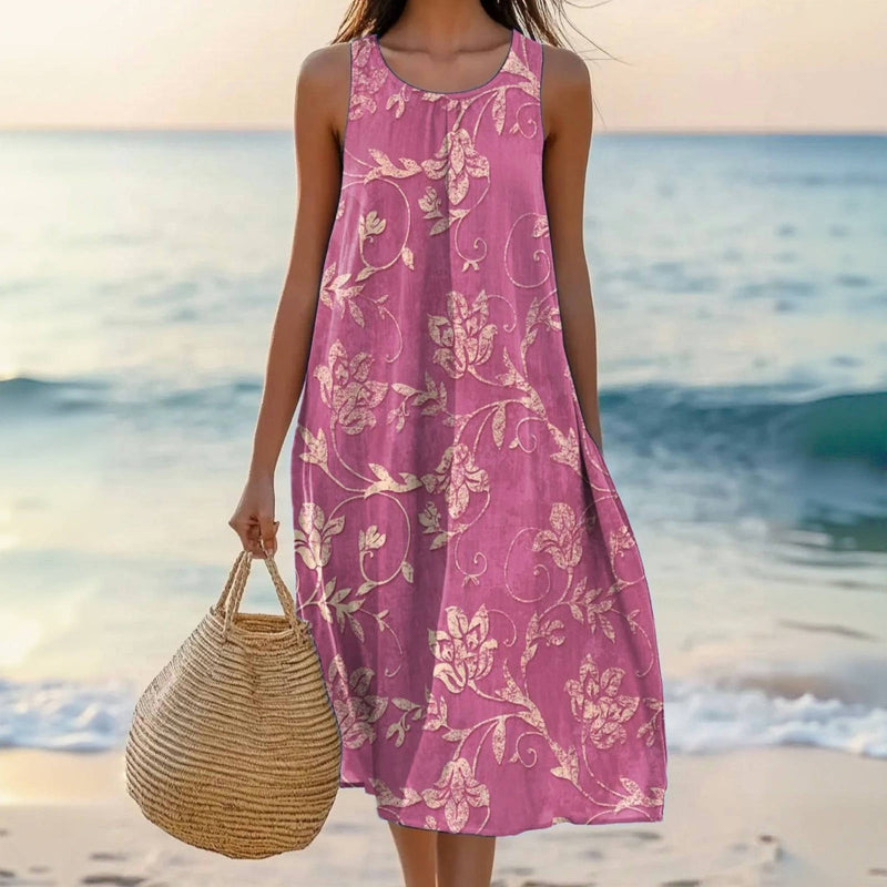 Vintage-Kleid Mit Blumendruck