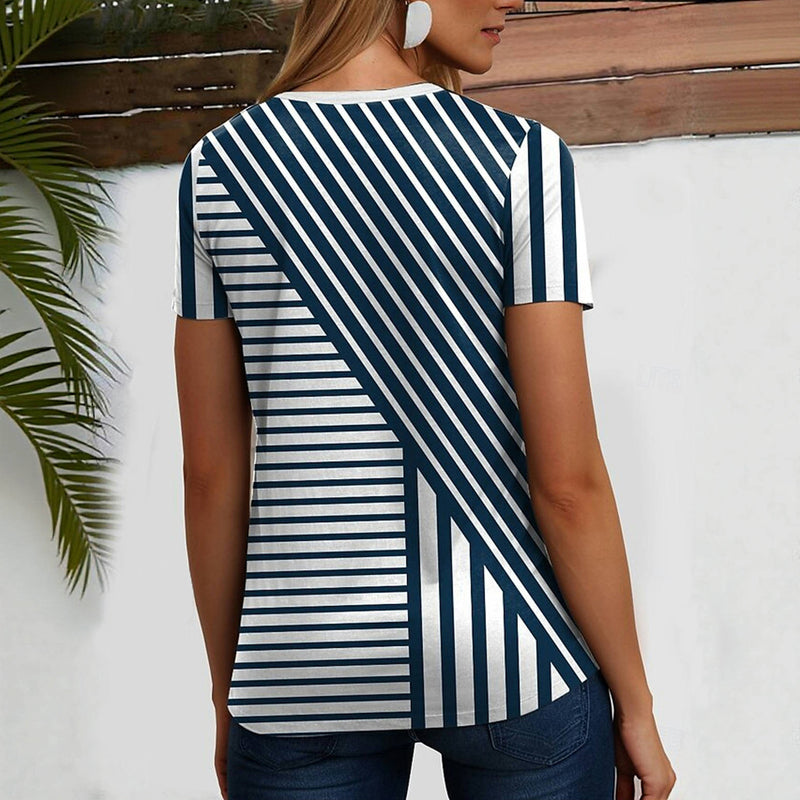Lässiges Gestreiftes T-Shirt