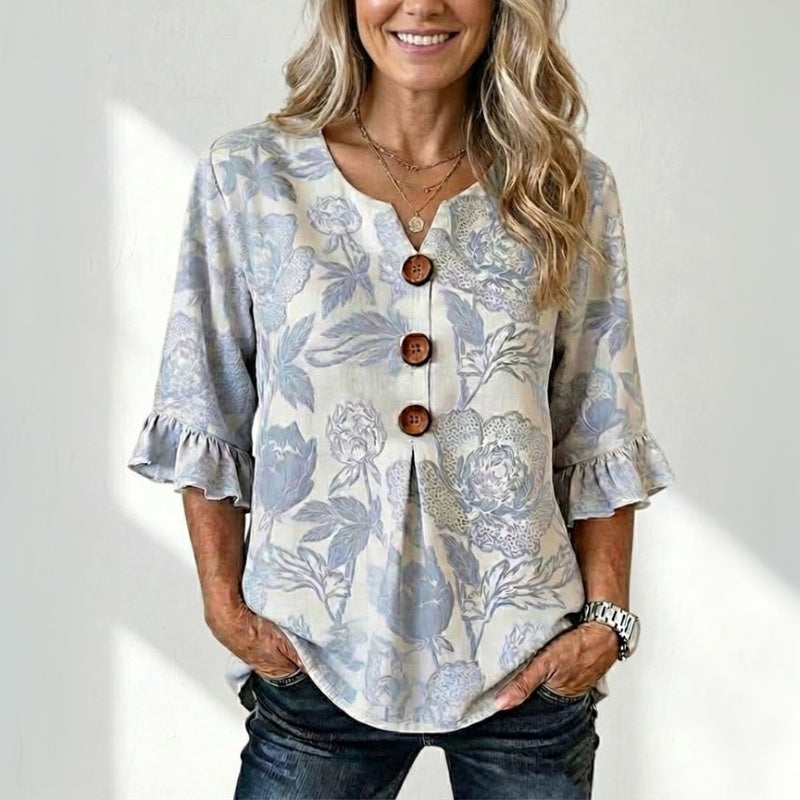 Vintage-Bluse Mit Blumenmuster