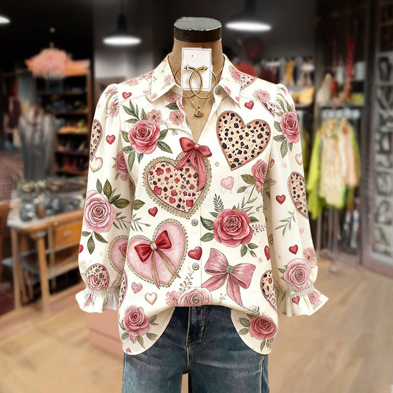 Vintage Bluse Mit Blumendruck