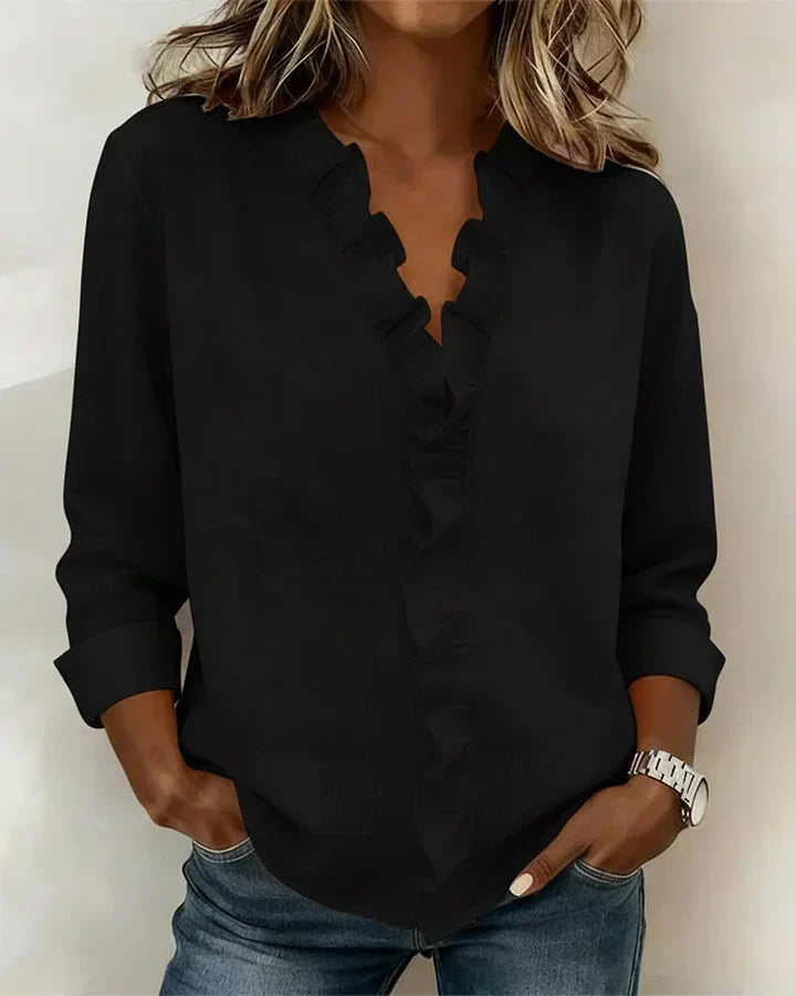Susana | Blusa con Volantes y Escote en V
