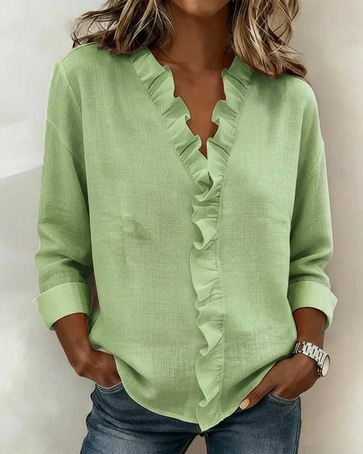 Susana | Blusa con Volantes y Escote en V