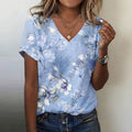 Lässiges T-Shirt Mit Blumendruck