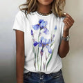 Lässiges T-Shirt Mit Blumendruck