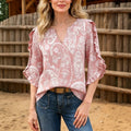 Vintage Bluse Mit Blumendruck