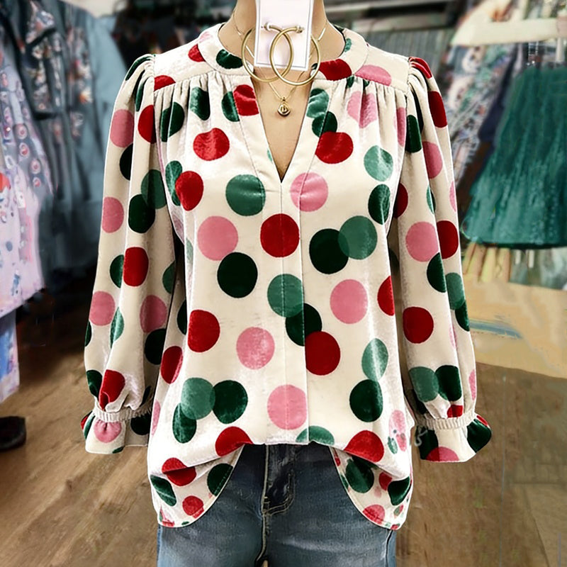 Bluse Mit Vintage-Punkten
