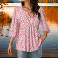 Vintage Bluse Mit Blumendruck