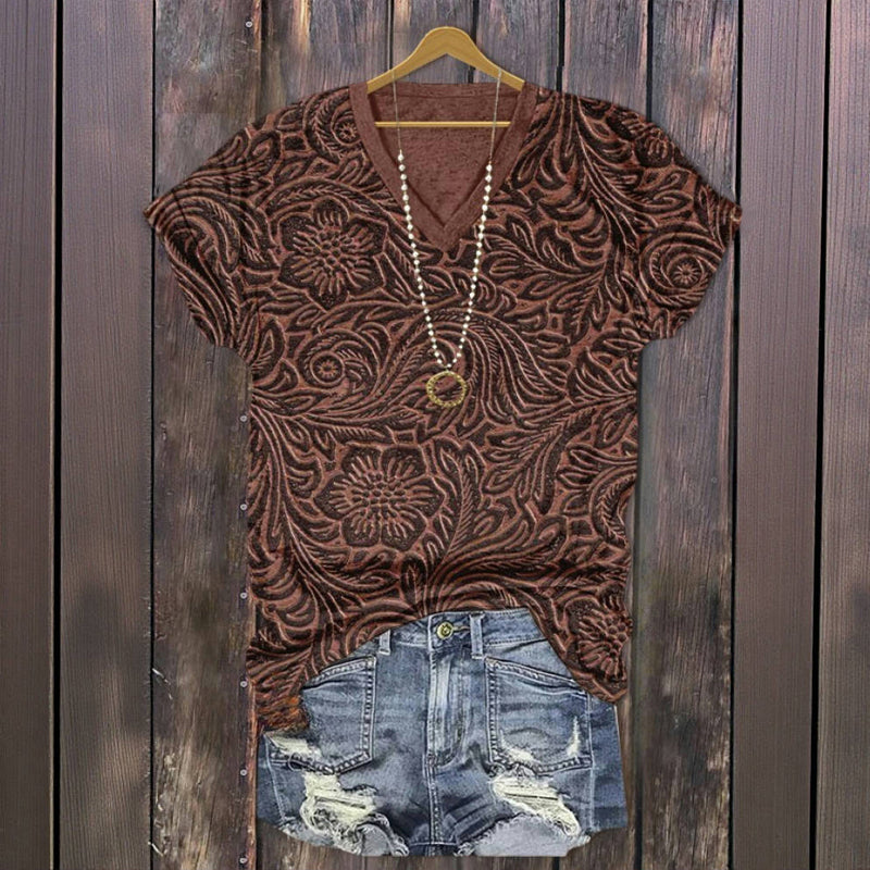Vintage-T-Shirt Mit Blumendruck