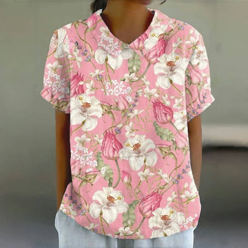 Vintage Bluse Mit Blumendruck