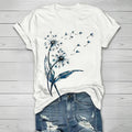 Vintage T-Shirt Mit Löwenzahn-Print