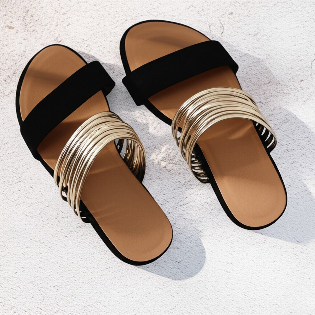 Golden Oasis | Ciabatte Eleganti Dorate