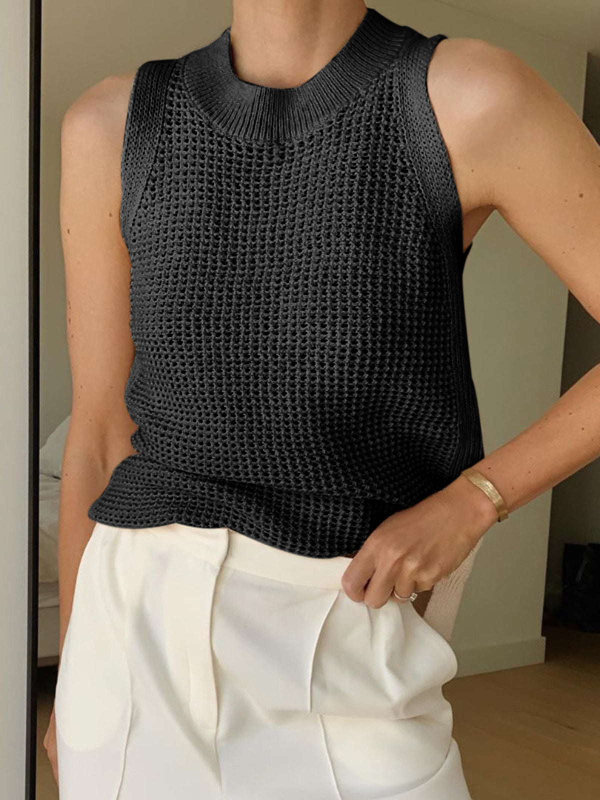 Aurora | Top Elegante in Maglia Traforata