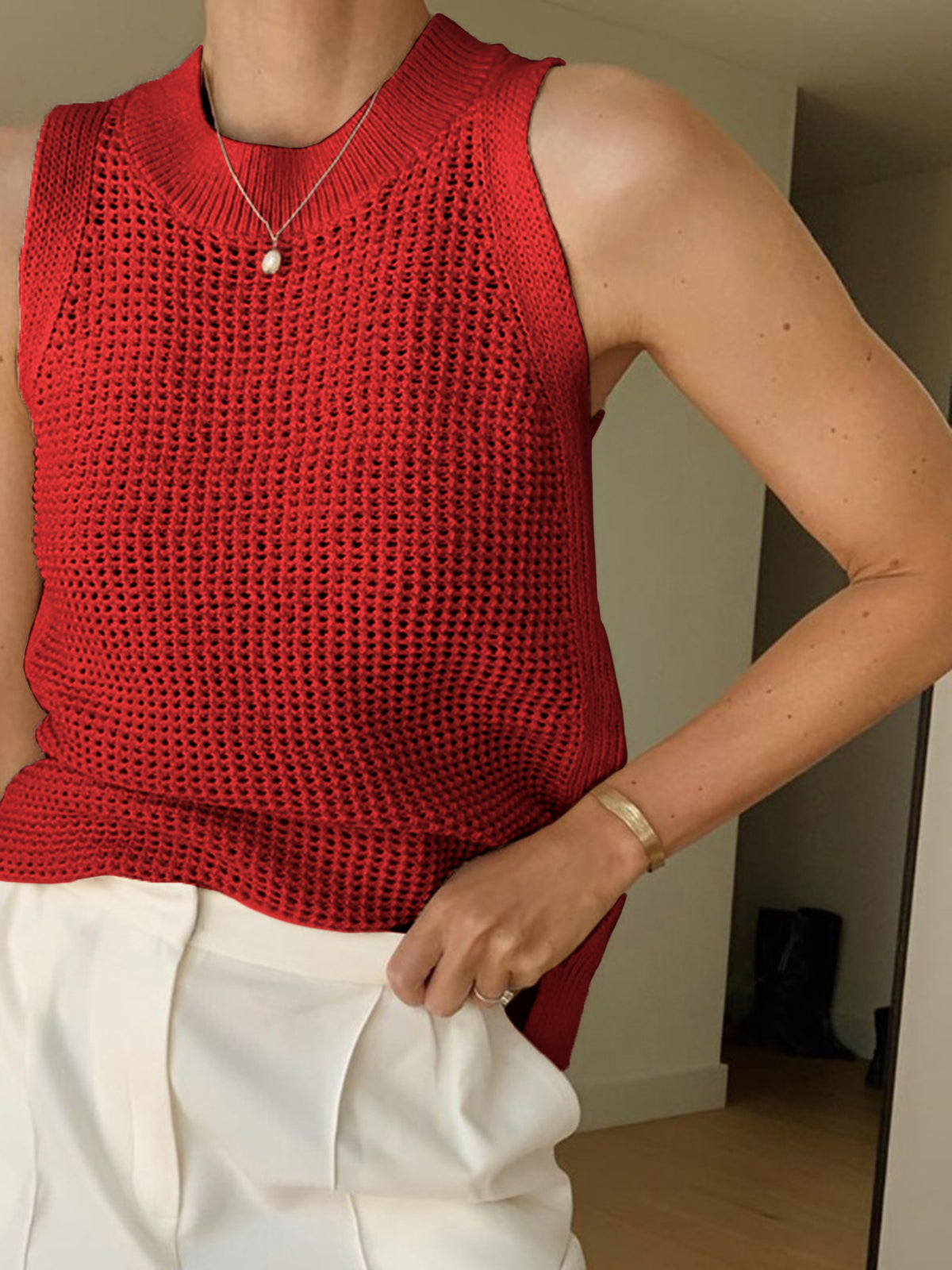 Aurora | Top Elegante in Maglia Traforata