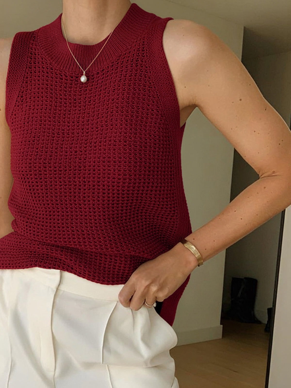 Aurora | Top Elegante in Maglia Traforata