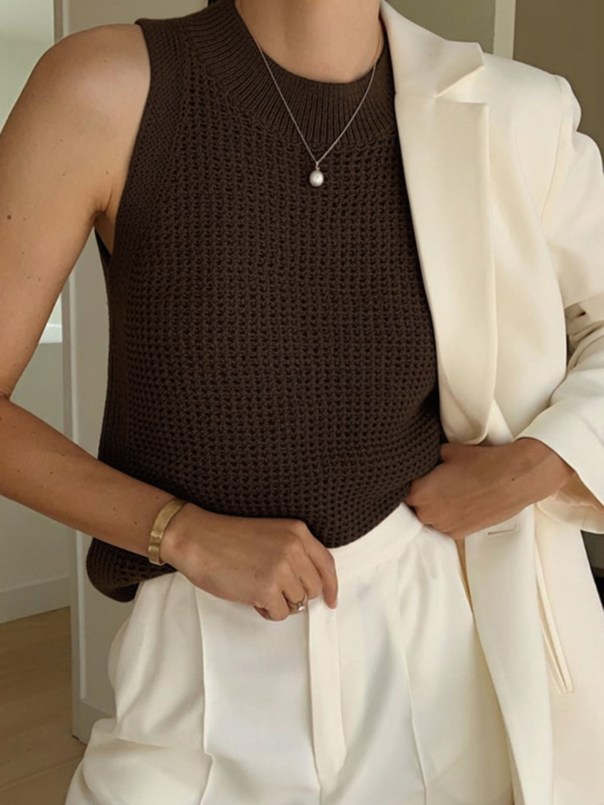Aurora | Top Elegante in Maglia Traforata