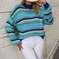 Lässiger Gestreifter Strickpullover