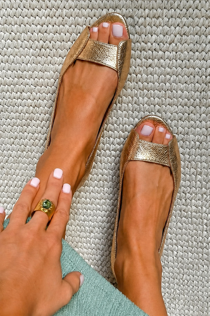 Adelina | Sandali Dorati Comfort Chic