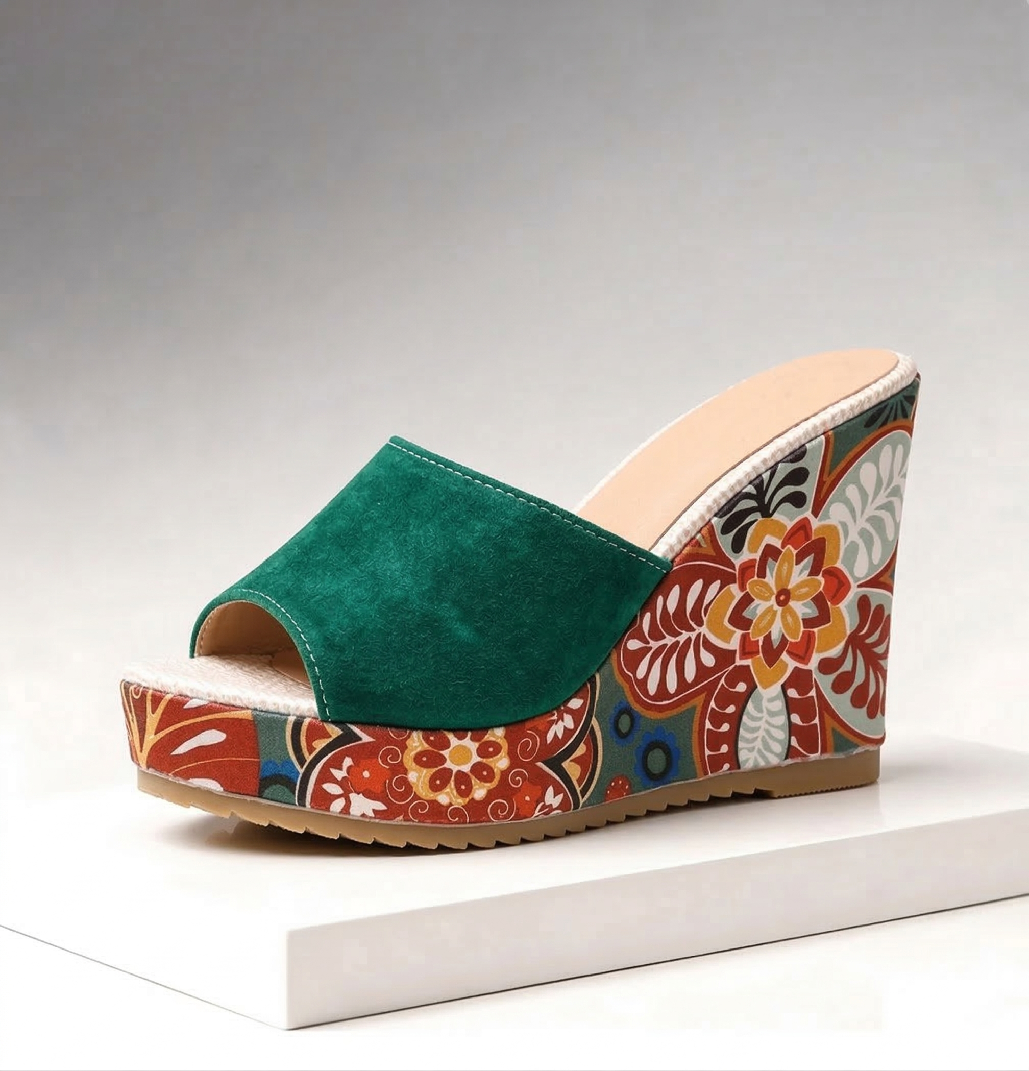 Tina Duval | Sandali Boho in Velluto con Zeppa