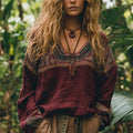 Vintage-Bluse Mit Ethno-Print