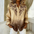 Vintage Bluse Mit Blumendruck