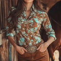【Lange Ärmel】Vintage Bluse Mit Blumendruck
