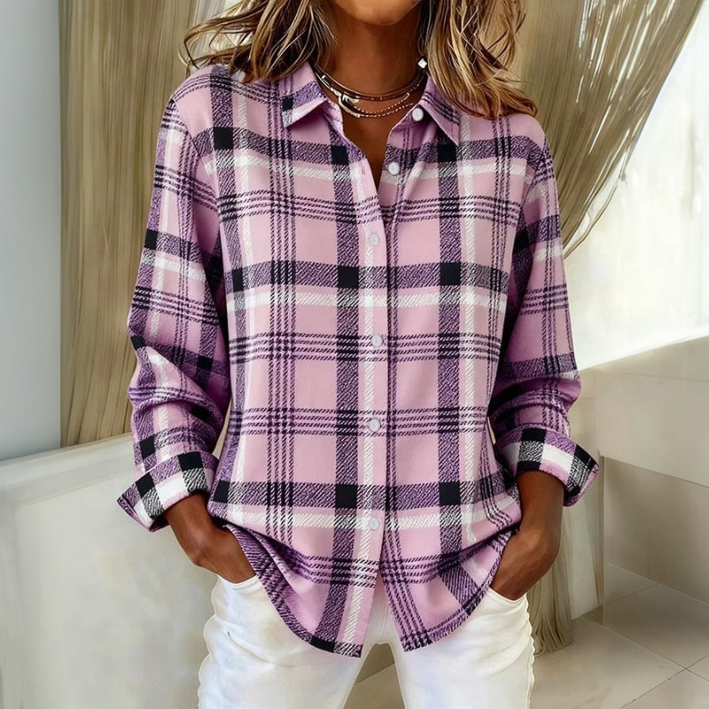 Vintage Karierte Bluse
