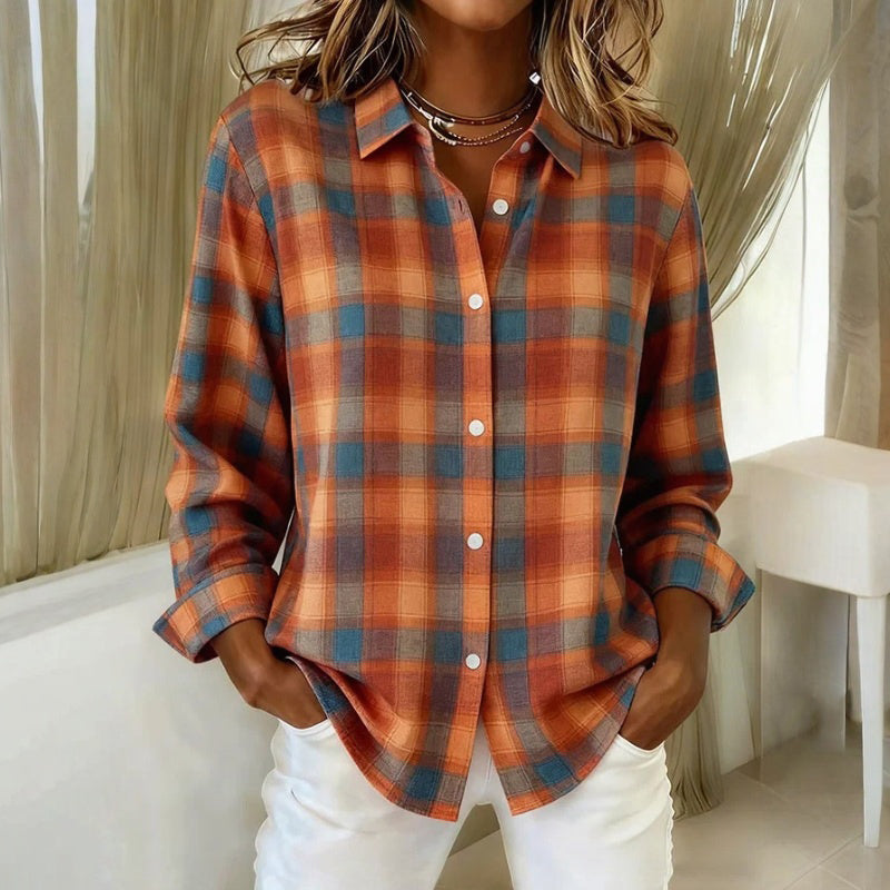 Vintage Karierte Bluse