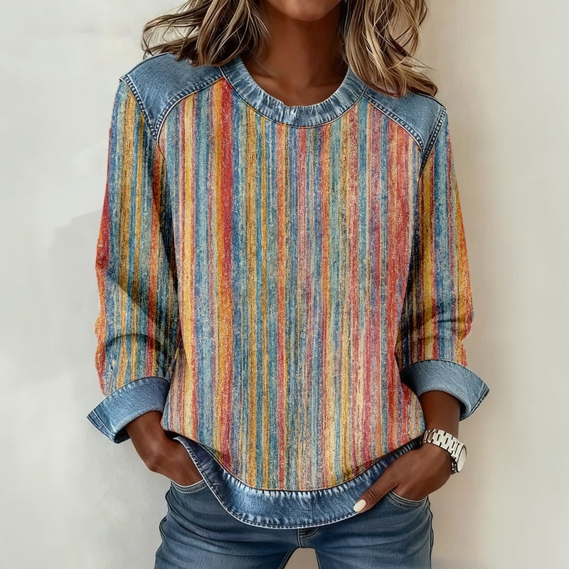 Bunte Gestreifte Bluse